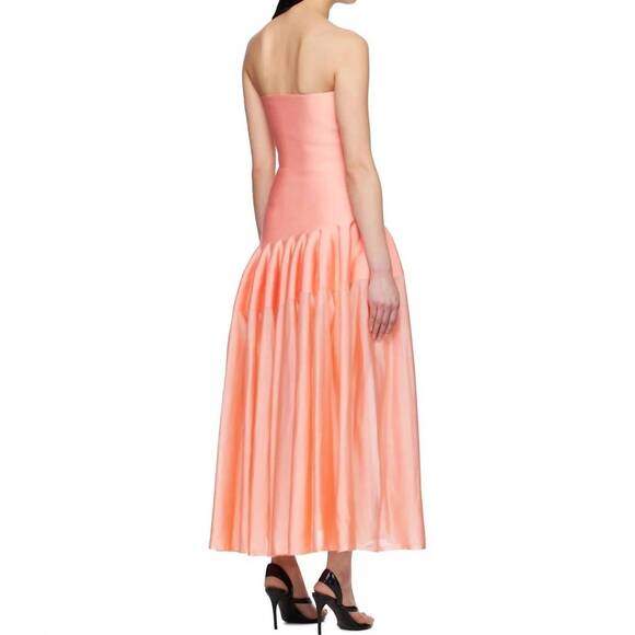 NEW ALAIA godet dress in peche - Picture 3 of 3